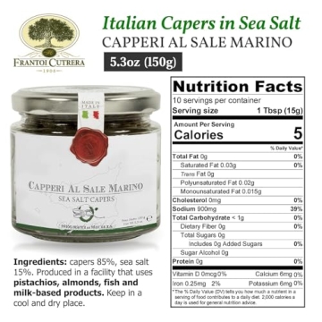 Frantoi Cutrera Italian Capers in Sea Salt - Gourmet Flavor