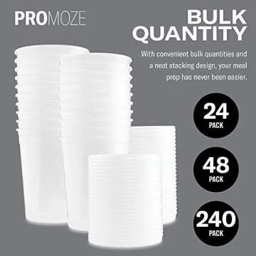 32oz Deli Containers with Lids - 32 oz Plastic Food Containers with Lids - 24 Pack - Microwavable Airtight Plastic Soup Containers with Lids for Meal Prep, Snack, Salad - Kitchen & Restaurant Supplies