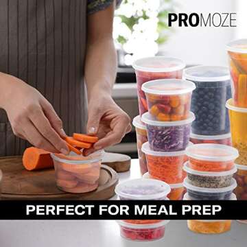 32oz Deli Containers with Lids - 32 oz Plastic Food Containers with Lids - 24 Pack - Microwavable Airtight Plastic Soup Containers with Lids for Meal Prep, Snack, Salad - Kitchen & Restaurant Supplies