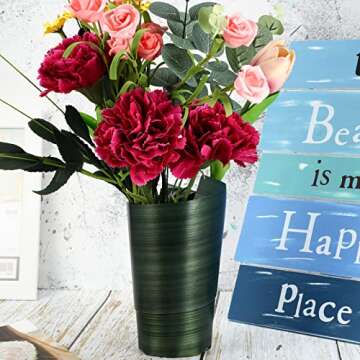 Syhood Outdoor Ribbon Poly Satin Ribbon Floral Craft Decoration Aspidistra Leaf Riband Easter Holiday Outdoor Decorating(4 Inch X 49 Yards,Dark Green)