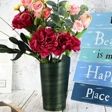 Syhood Outdoor Ribbon Poly Satin Ribbon Floral Craft Decoration Aspidistra Leaf Riband Easter Holiday Outdoor Decorating(4 Inch X 49 Yards,Dark Green)