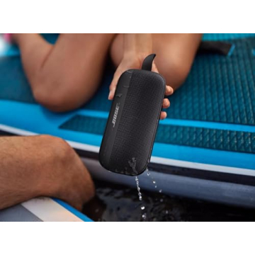 Bose SoundLink Flex Bluetooth Speaker, Portable Speaker with Microphone, Wireless Waterproof Speaker for Travel, Outdoor and Pool Use, Black