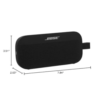 Bose SoundLink Flex Bluetooth Speaker, Portable Speaker with Microphone, Wireless Waterproof Speaker for Travel, Outdoor and Pool Use, Black