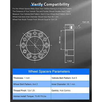 ECCPP 1" 6 Lug Wheel Spacers for Nissan Frontier Pathfinders