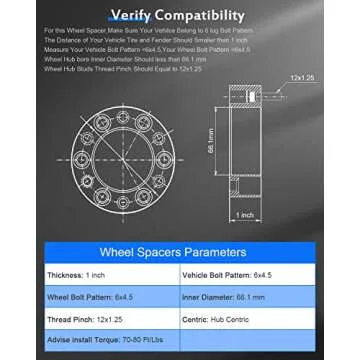 ECCPP 1" 6 Lug Wheel Spacers for Nissan Frontier Pathfinders