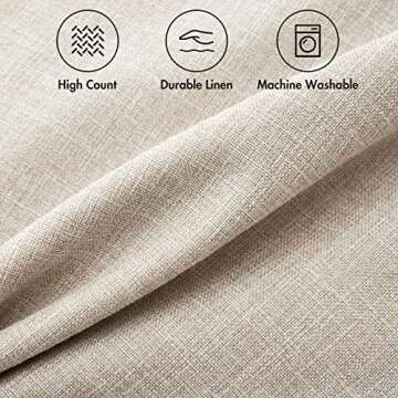 MIULEE Pack of 2 Decorative Throw Pillow Covers Farmhouse Linen Burlap Square Solid Throw Cushion Cover Pillowcase for Sofa Couch 24x24 Inch 60x60 cm Taupe