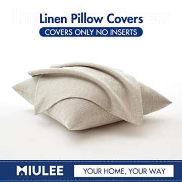 MIULEE Pack of 2 Decorative Throw Pillow Covers Farmhouse Linen Burlap Square Solid Throw Cushion Cover Pillowcase for Sofa Couch 24x24 Inch 60x60 cm Taupe