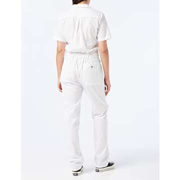 Dickies womens Short Sleeve Flex Work Utility Coveralls, White, X-Large US