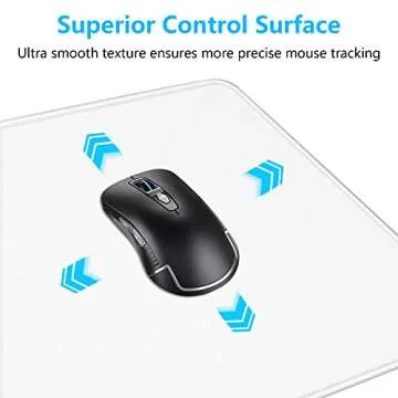 Dapesuom Large Gaming Mouse Pad, Extended Mouse Mat with Stitched Edges, Full Size Keyboard Pad with Non-Slip Base, Big XXL Computer Desk Mats for Gamer, Laptop, Office, 31.5 x 15.7in, Ivory White