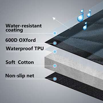 Vailge Extra Large, 100% Waterproof Dog Seat Cover for Back Seat with Zipper Side Flap, Heavy Duty c...