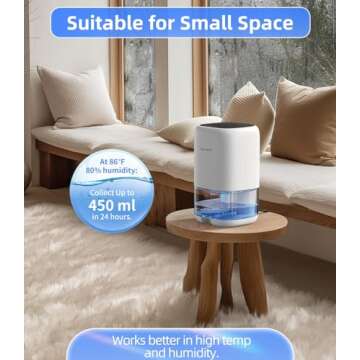 Dehumidifier,TABYIK 35 OZ Small Dehumidifiers for Room for Home, Quiet with Auto Shut Off, Dehumidif...