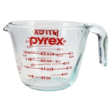 Pyrex Prepware 1-Cup Glass Measuring Cup with Easy-To-Read Red Markings