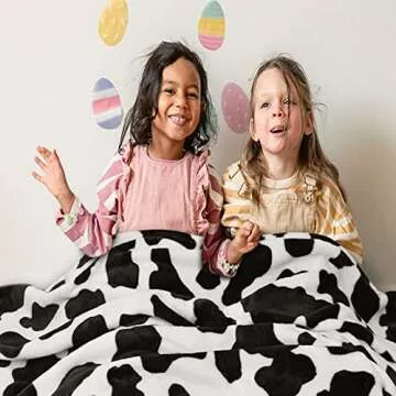 Cozy Cow Print Blanket for Kids and Adults - 40x50 inches