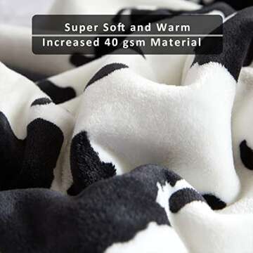 Cozy Cow Print Blanket for Kids and Adults - 40x50 inches