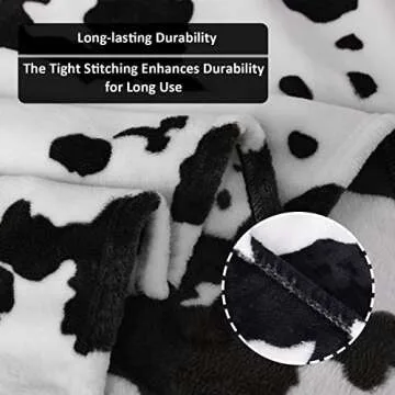 Cozy Cow Print Blanket for Kids and Adults - 40x50 inches