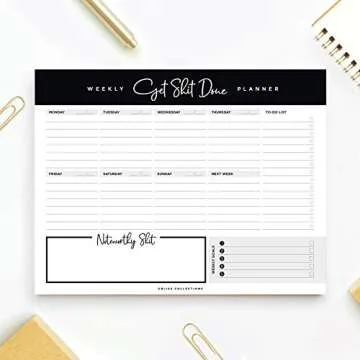 Bliss Collections Weekly Planning Pad - Effective Organizer with Unique Designs for Productivity