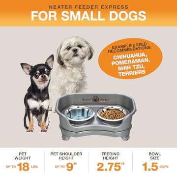 Neater Feeder Express Mess Proof Dog Bowls Elevated for Small Dogs – Made in USA – No Spill Rais...