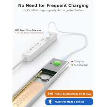 56LED Under Cabinet Lighting Wireless w/Remote, 11.8'' Motion Sensor Light Indoor Rechargeable Under Cabinet Lights, Magnetic Closet Lights Battery Operated, Under Counter Lights for Kitchen (4)