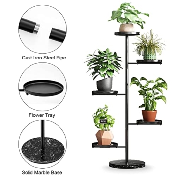Modern Kinkota Tall Plant Stand for 5 Indoor Plants