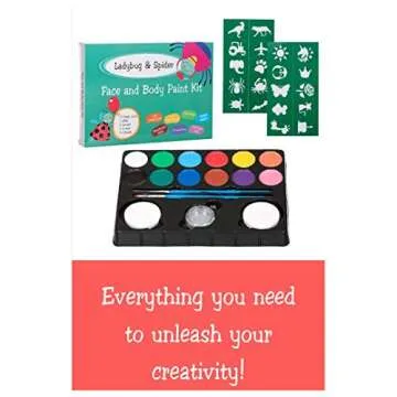 Ladybug & Spider Non-Toxic Kids Face Paint Kit - 12 Colors