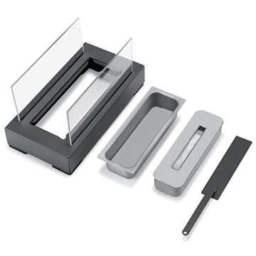 Table Top Fire Pit, Halloween Christmas Decor Tabletop Fireplace Real Flame Smokeless Odorless Indoo...