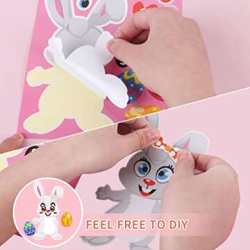 GonLei 24pcs Easter Stickers for Kid, Make-a-face Easter Stickers for Child Easter Egg Farm Animal Rabbit Chicks Sheeps DIY Sticker for Crafts Family Schools Classroom Activities Party Favor Supplies