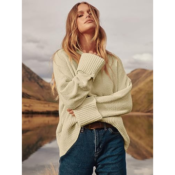 ANRABESS Women's Oversized Cozy Knit Sweater in Trendy Colors