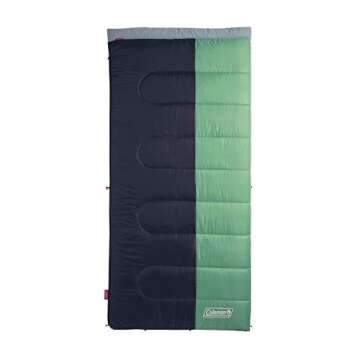 Coleman Biscayne Big & Tall Warm-Weather Sleeping Bag, 40°F Camping Sleeping Bag for Adults, No-Sna...