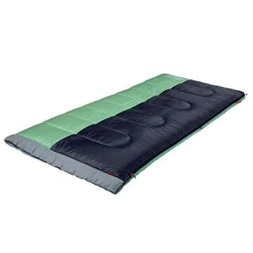 Coleman Biscayne Big & Tall Warm-Weather Sleeping Bag, 40°F Camping Sleeping Bag for Adults, No-Snag 2-Way Zipper for Ventilation with Stuff Sack Included, Fits Adults up to 6ft 4in Tall