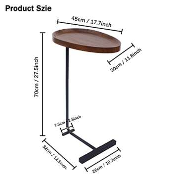 Gdrasuya10 Small Sofa Side End Table - C Shaped Style for Home Decor