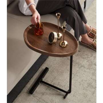 Gdrasuya10 Small C Shaped Sofa Side Table - Durable & Stylish