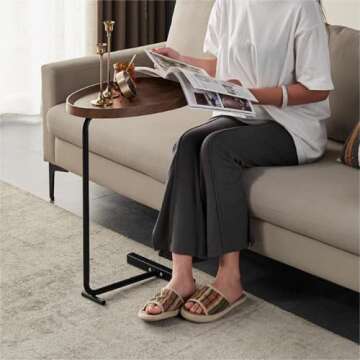 Gdrasuya10 Small C Shaped Sofa Side Table - Durable & Stylish
