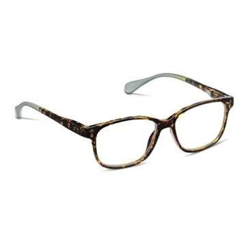 Stylish Peepers Soft Square Reading Glasses in Tortoise/Aqua
