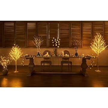 LITBLOOM Lighted Brown Willow Branches 30IN 150 LED Plug in with Timer and Dimmer Tree Branch Lights with Warm White Lights for Holiday Christmas Home Decoration