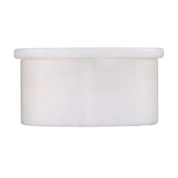 Queenza White Marble Salt Cellar with Lid - 3 Inch Salt and Pepper Bowls, Ramekins, Kosher Salt Holder