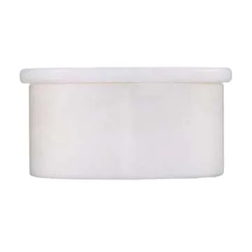 Queenza White Marble Salt Cellar with Lid - 3 Inch Salt and Pepper Bowls, Ramekins, Kosher Salt Holder