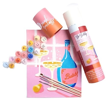 Pink Picasso Kits Mid Century Modern Paint By Number for All Ages | DIY Color by Numbers Craft Kit A...