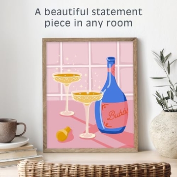 Pink Picasso Kits Mid Century Modern Paint By Number for All Ages | DIY Color by Numbers Craft Kit Acrylic Paint Canvas Beginners Painting Kits as Seen On Shark Tank | (Be Bubbly) 8x10-Paint Kit Set