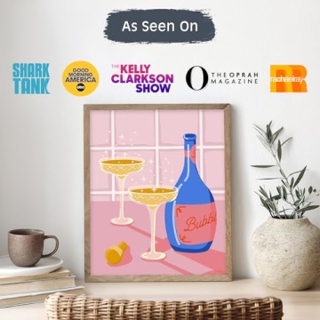 Pink Picasso Kits Mid Century Modern Paint By Number for All Ages | DIY Color by Numbers Craft Kit Acrylic Paint Canvas Beginners Painting Kits as Seen On Shark Tank | (Be Bubbly) 8x10-Paint Kit Set