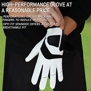 Premium Cabretta Leather Golf Gloves 5-Pack All Weather