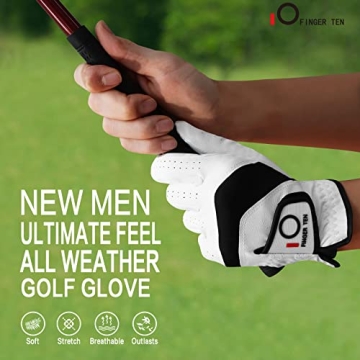 Premium Cabretta Leather Golf Gloves 5-Pack All Weather