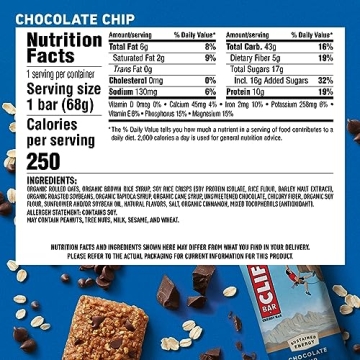 CLIF BAR Energy Bars - Crunchy Peanut Butter & Chocolate Chip - 30 Count