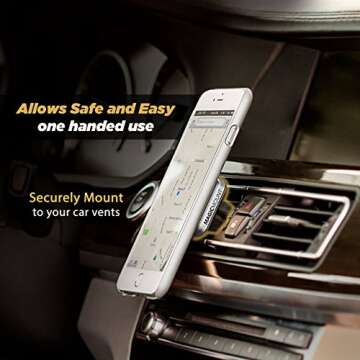 Scosche MPVB MagicMount Pro Magnetic Car Phone Holder - Strong Magnet Mount for iPhone and Android - Secure Magnetic Mount for Car Air Vent - Universal 360° Adjustable Mobile Cell Holder
