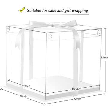 XININSUN Clear Cake Boxes - 6Pcs for Large Cakes and Gifts