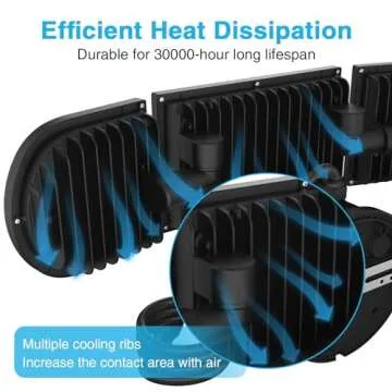 Olafus 130W Flood Lights Outdoor Plug in, Switch Controlled 13000LM LED Security Light, IP65 Waterproof Outside Floodlight, 6500K Exterior Lights Fixture for House, Yard, Garage Black