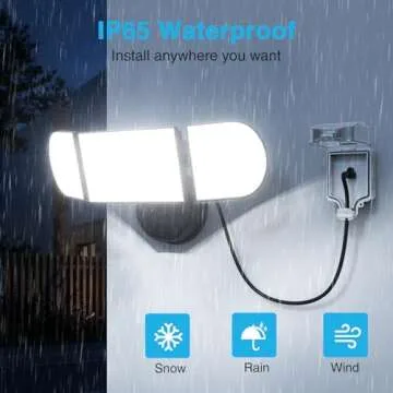 Olafus 130W Flood Lights Outdoor Plug in, Switch Controlled 13000LM LED Security Light, IP65 Waterproof Outside Floodlight, 6500K Exterior Lights Fixture for House, Yard, Garage Black