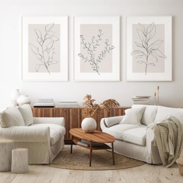 Neutral Botanical Wall Art Set of 3 Unframed Prints 12x16
