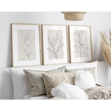 Neutral Botanical Wall Art Set of 3 Unframed Prints 12x16