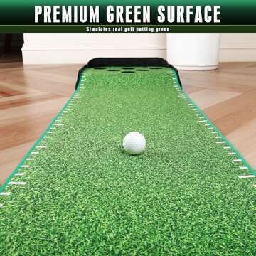 CHAMPKEY Golf Putting Green Indoor - Advanced Guides Golf Putting Mat - Enhance Putting Accuracy and Challenge