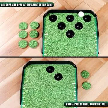 CHAMPKEY Golf Putting Green Indoor - Advanced Guides Golf Putting Mat - Enhance Putting Accuracy and Challenge